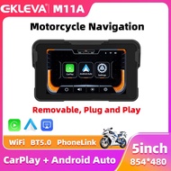 EKLEVA 5.0 inch Wireless CarPlay Moto Android Auto Portable Digital Motorcycle Dashboard Motorcycle 