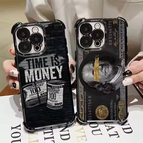 Black Dollar Time is Money Phone Case For Xiaomi 15T 14T 13 Pro 15 F8 Ultra Poco X7 F7 Pro 5G X5 X6 