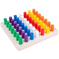 Montessori Finger Grab Board Color Plug Stick Educational Toy Color Discrimination Children Toy