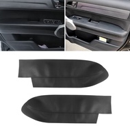 Xps ฝาครอบที่พักแขนบนประตูด้านหน้าหนังสีดำสำหรับ Honda CRV 2007 2008 2009 2010 2011ฝาครอบผิวแผงที่พักแขนบนประตูรถยนต์