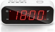 Small Digital Clock Battery Operated, LED Travel Alarm Clock Battery Powered with Snooze, Cordless, 