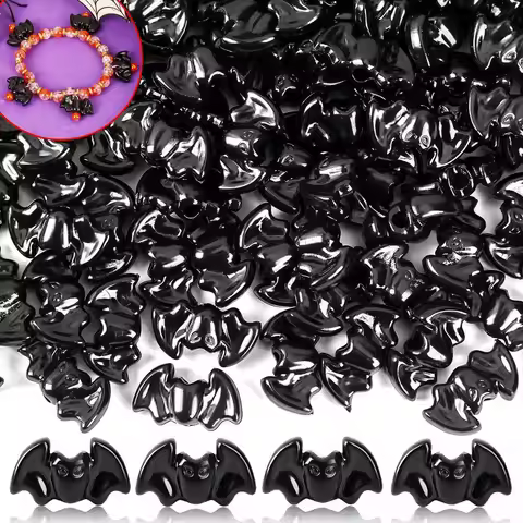 26/89/178pcs Black Bat Decorative Beads, DIY Bracelets and Necklaces, for Halloween Party Birthday G