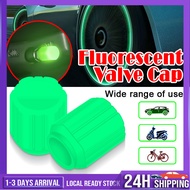 Car Fluorescent Green tires Air Cap Stem Car Motorcycle Bicycle Wheel Tyre Hub Luminous Air Cap