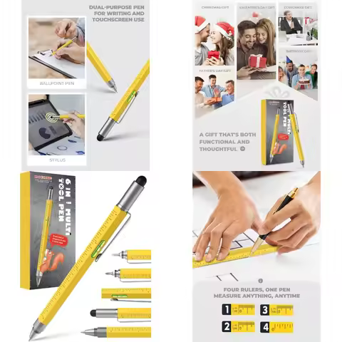 Stocking Stuffers for Men Multitool Pen - Unique White Elephant Gifts for Adults Useful Birthday Gif