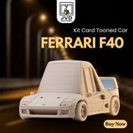 Ferrari F40 Tooned Car Card Kit | DIY Single Color Miniature Car Model