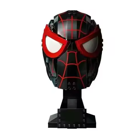 In Stock 76329 Miles Morales Helmet Mask Puzzle Model Bricks Creative Assembly Puzzle Building Block