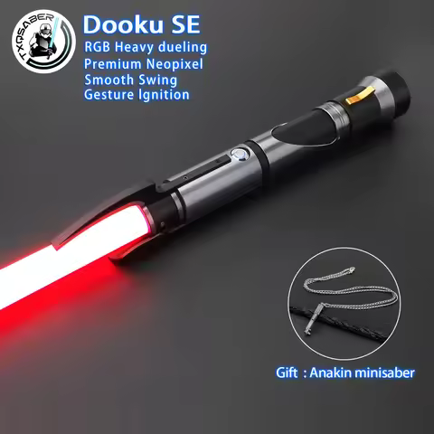 TXQSABER High Quality DookuSE Replica Lightsaber RGB NeoPixel Laser Sword Smooth Swing 27 Sets Sound