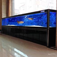 大型金龍魚缸 水族箱 生態客廳魚缸 屏風玻璃魚缸 2米3米底過濾玄關魚缸 別墅魚缸 居傢酒店魚缸
