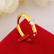 Vietnam Korean creative zircon 916 gold ring female 916 Gold ring Adjustable
