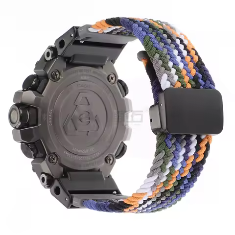 Braided Solo Nylon Magnetic Strap watch band For For Casio MTG- B3000 MTG B3000