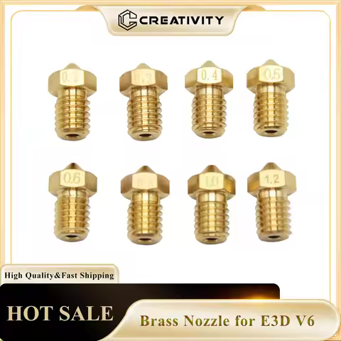 Creativity E3d V6 brass Nozzle 3D printers hotend nozzle 0.2 0.4 0.6 0.8 1mm for Extruder V5 V6 i3 M