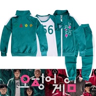 Korean TV Squid Game Jacket Set Boys and Girls Kid Li Zhengjae Same Cosplay Sportswear 456 National Tide Autumn Sweater Costume