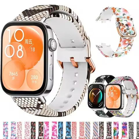 Printing Strap for For Huawei Watch Fit 3 Replacement Silicone SmartWatch Wristband Bracele correa H