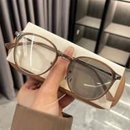 New Photochromic Glasses Stylish Round Frame Anti-Blue Light Glasses Removable Lenses UV400 Cermin M