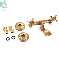 Kitchen Faucet Dual Lever Hot and Cold Water Kitchen Sink Mixer Tap Vintage Kitchen Tap SHOPQJC4733