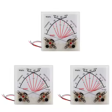 AA76-3X Power Meter Transmitter VU Meter Head Radio Station With Backlight PMMA Cover SWR Black Forw