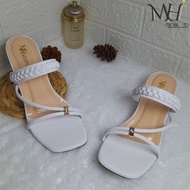 Women's 3cm heel sandals with braided straps mh09