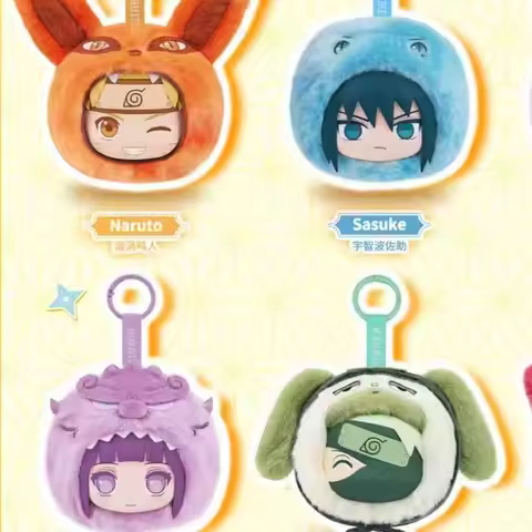 Genuine CAKI Naruto Shippuden Alternate Design Fluffy Earphone Storage Pouch Blind Box Gaara Zipper