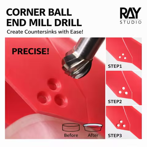 RAYSTUDIO Chamfered Ball Drill 2.0mm~5.0mm Optional Ball Drill Bit Model Details Upgrade Sharpen Too