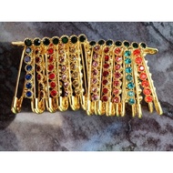 Tuspin XL Brooch/ Pin/ swarovsky colored gemstone saree Pin