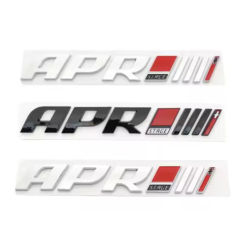 3D APR Stage III 3+ ABS Letters Logo Car Rear Trunk Side Badge Emblem Sticker for VW GOLF Audi R8 RS