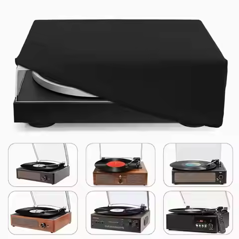 Dustproof Music Player Cover – 1pc Adjustable Turntable Cover for CD Player, Vinyl Record Player, Ka