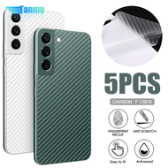 5 Pieces Clear Carbon Fiber Sticker Back Protective Film For Samsung Galaxy S24 S24+ S23 FE S23+ S22 S22+ S21 S20 S20+ S9 S9+ S8+ S8 Note 20 9 8 Ultra 5G Back Screen Protector Film