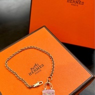 Hermes爱马仕Constance 新款满钻 粉色康康手链