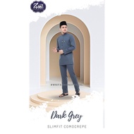 BAJU MELAYU SLIMFIT ELEGANT DARK GREY