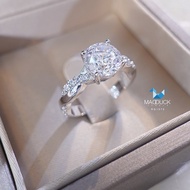 Madduckjewels 925 CZ Silver Ring/Moissanite/Lab Grown Diamond Rhodium Plated Wedding RG1570