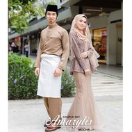 [ Warna mocha ] Set Couple Baju Kurung Amarylis