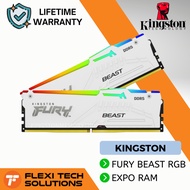 Flexi Tech KINGSTON FURY Beast RGB DDR5 White EXPO 5200MHz / 5600MHz / 6000MHz RAM Up to 64GB