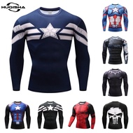 Superhero Captain America T Shirt Men Compression GYM Sportswear Jersey Quick Dry Men Tshirt