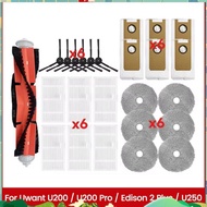 25PCS for  U200/U200 Pro/ 2 Plus/U250 Vacuum Cleaner Brush HEPA Filter Mop Cloth Dust Bag Replacemen