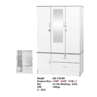 4 Feet Swing Door Wardrobe / Wardrobe with Large hanging space / Almari baju / Pintu Kaca / Almari Baju Kayu / Berlaci /