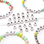 [8x4mm] Ceramic Letter Beads DIY Bracelet Beads 26 Individual English Letters