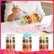 [MIC]✯1/2Pcs Salad Storage Jar Food Grade Leakproof Clear Plastic Reusable Salad Jar Food Grade Sala