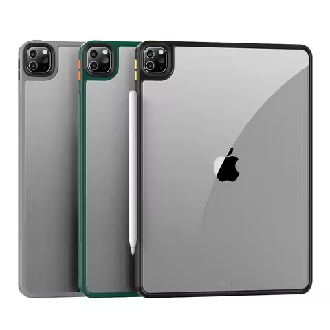 For iPad Pro 11 / 12.9 2022 2021 2018 Tablet Case Ultra Thin Shockproof Soft TPU+Acrylic Clear Table
