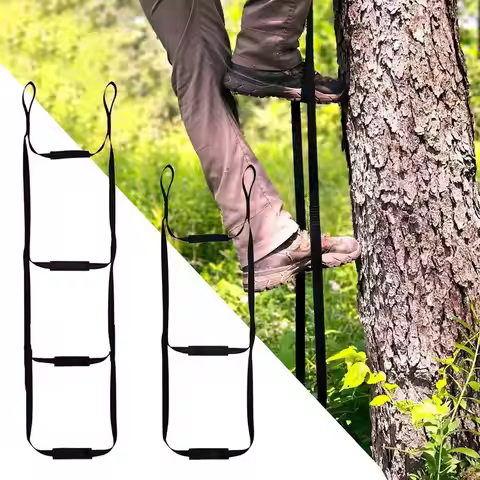 Portable Hunting Tree Climbing Aider with Anti-Skidding Steps Climbing Rope Ladder for Rock Climbing