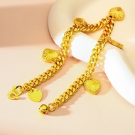 Style Hair Ladies String 2 Sand Gold Fashion Love Heart Bracelet Sand Gold Bracelet Female Hand W1YJ