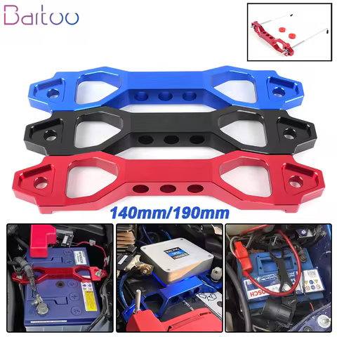 140mm/190mm Billet Aluminum Car Battery Tie Down Mount Bracket Brace Battery Fasten Bracket Holder 1
