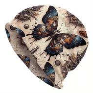 Funky Steampunk 1pc Men's Butterfly Beanie Hat - Polyester and Spandex Knit Skull Cap - Novelty Slou