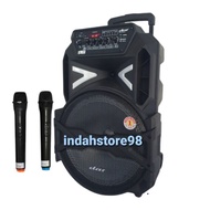 Speaker Aktif Portable DAT 12 inch Bluetooth Karaoke Aux 2 Mic