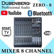 Dusenberg 8 Channel ZERO 8 Mixer, Karaoke Meeting Mixer, Professional Bluetooth Mixer