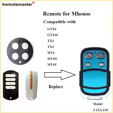 For Mhouse TX4 Myouse GTX4 Garage Door Remote Control 433.92MHZ Télécommande Portail Sentinel Mando 