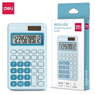 Deli Desktop Calculator 12 Digit Dual Power Soft Lighting Display Blue 1200-BLU/1200-PINK/1200-WTE
