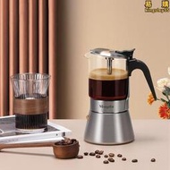 nn0i摩卡壺雙閥煮咖啡意式手衝咖啡壺不鏽鋼電煮萃取壺