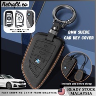 【B】BMW Suede Leather Car Key Cover Premium Alcantara Style 3D Full Protection Anti Scratch Key CaseB