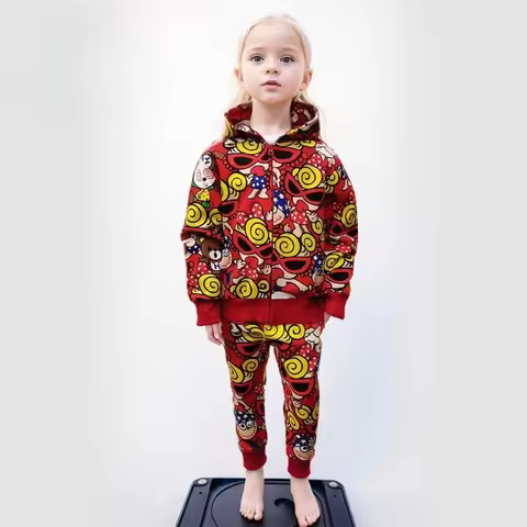 hysteric mini children's clothing Outerwear Set hiss mini Hooded Sweatshirt & Sweatpants Children's 