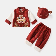 12.14 Boy Hanfu Full Month Suit Season Baby Festive One-Year-Old Dress New Year's Clothes Three-Piec